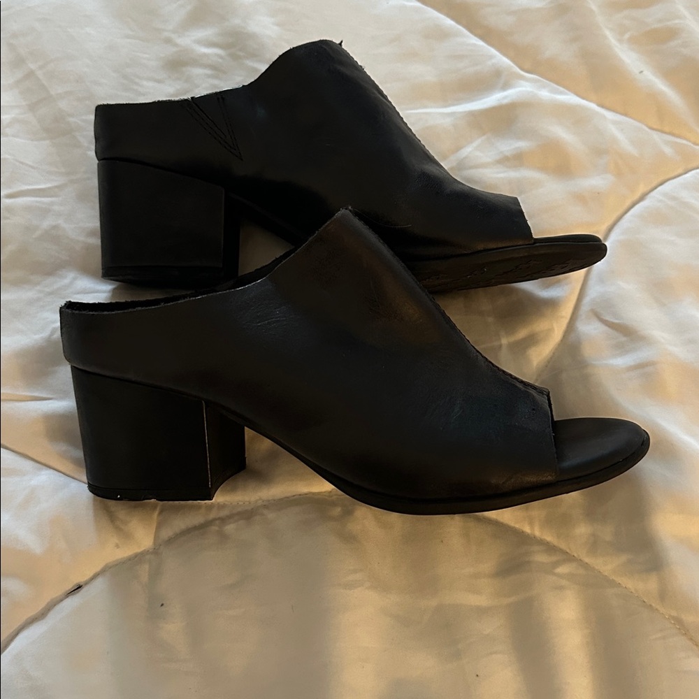 Kork-Ease Black Open Toe Booties
